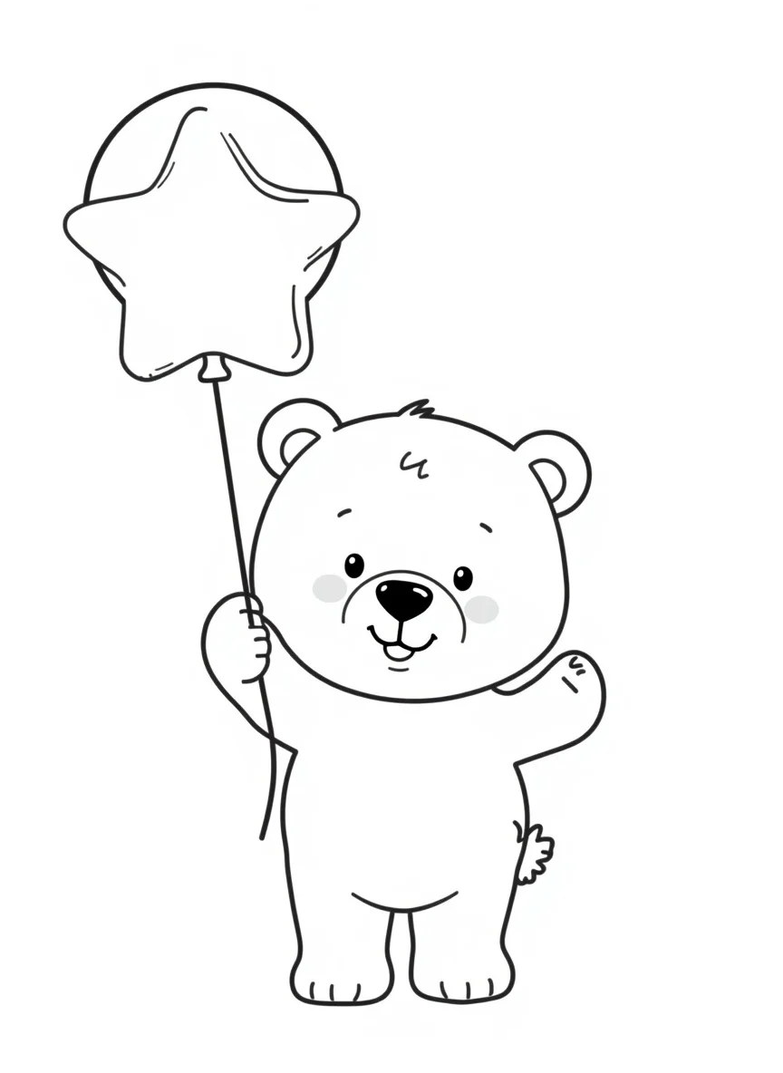 Osito con globo de estrella