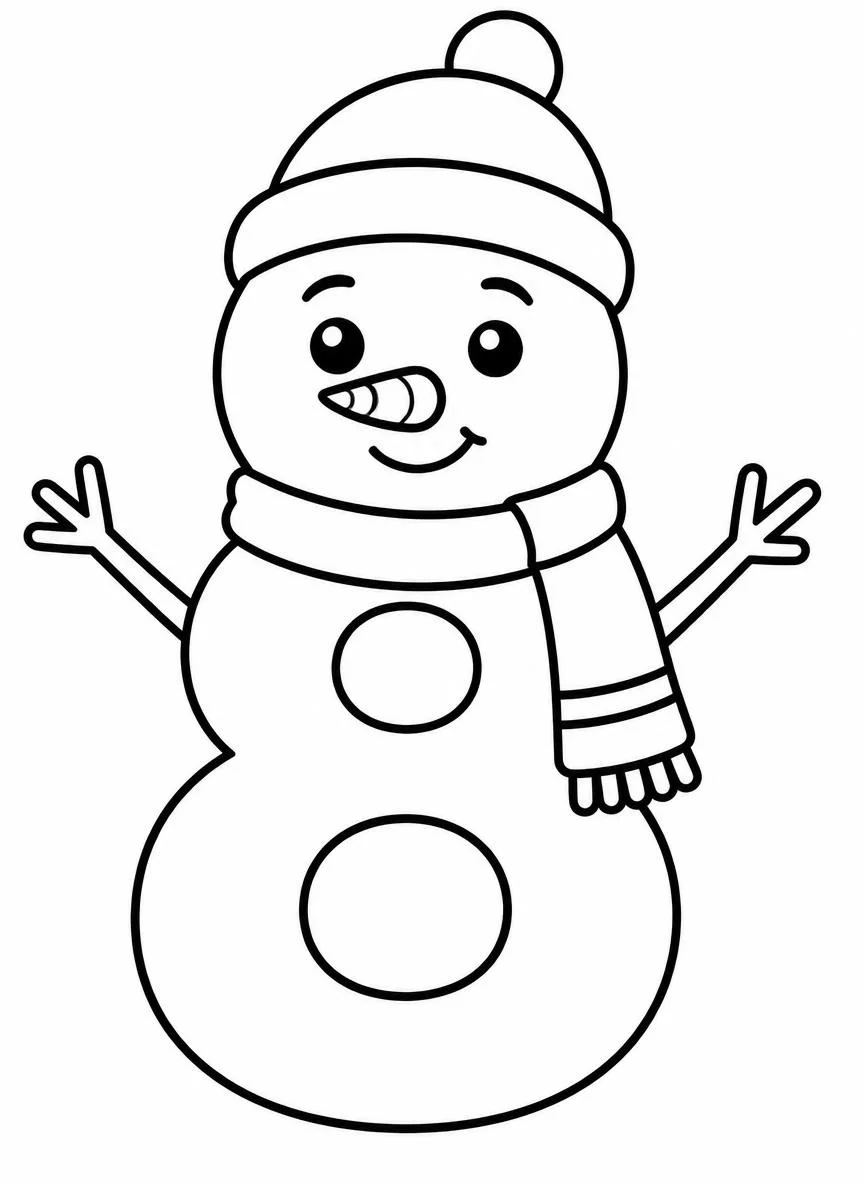 Número 8 Muñeco de nieve