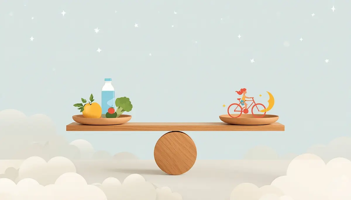 Ilustración explicando el equilibrio energético