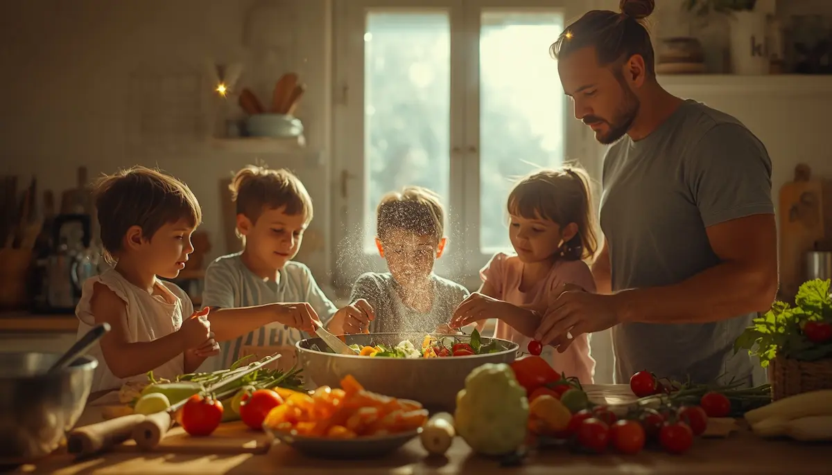 Ilustración de cocina real y movimiento